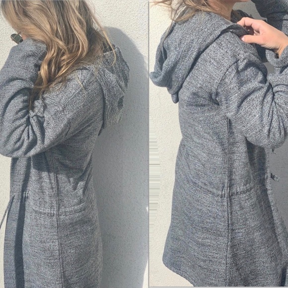 ASOS Jackets & Blazers - ASOS: Long heather grey light weight hooded jacket